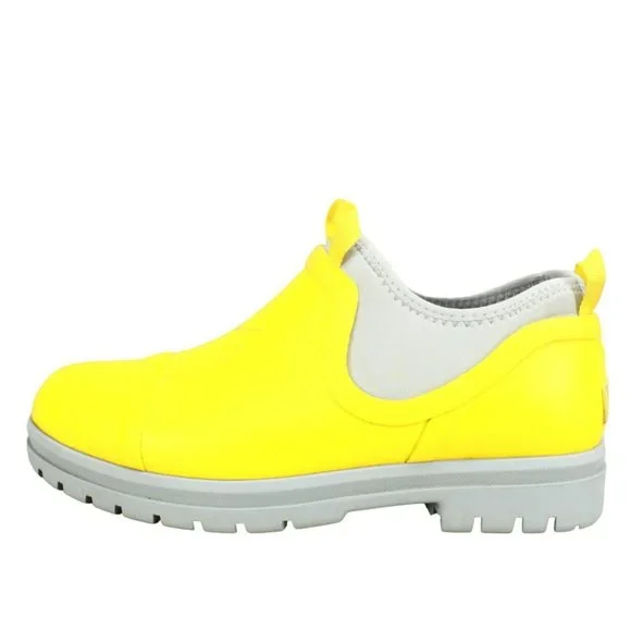 LL Bean Wellies Yellow Rubber Slip On Rugged Waterproof Rain Boots Size 8 M - Picture 1 of 9